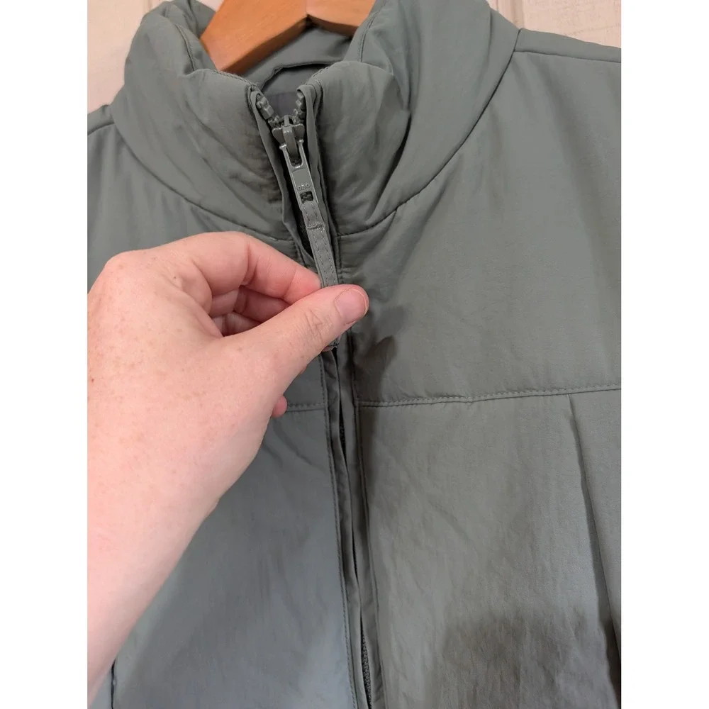 Banana Republic Mens Performance Vest Green Clay Quilted Full‎ Zip Puffer Large